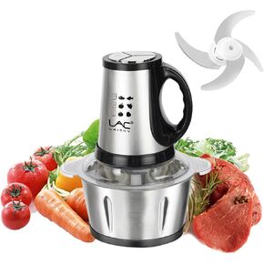 12 Cup Food Processors with Handle, Meat Grinder Veggie Chopper with Stainless Steel Bowl 300W Electric Food Processors,3 Speed,1 pieces 4 Spatula for Baby Food,Meat,Vegetables,Fruits