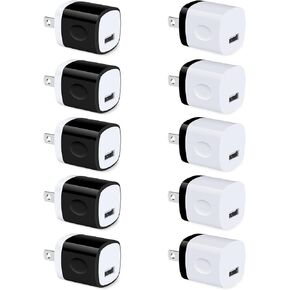 Wall Adapter 10 Pack,UorMe 1A 5V Single Port Charger Power USB Plug Charging Cube Block Box Compatible iPhone 14 13 12 SE 11, Galaxy S23 Ultra S22 S21 FE S10e S9 A13 A03s A71 A51 Note20 Google 8A 7A