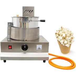 Gas Heating Popcorn Machine Commercial Popcorn Popper 304 Stainless Steel Spherical Popcorn Pot with Measuring Cup and Stainless Steel Shovel