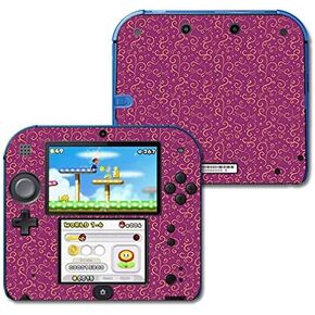 MightySkins Skin Compatible with Nintendo 2DS - Magenta Swirls | Protective, Durable, and Unique Vinyl Decal wrap Cover | Easy to Apply, Remove, and Change Styles | Made in The USA