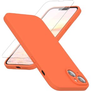 ABITKU Silicone Phone Case for iPhone 14 - Includes Screen Protectors, Soft Anti-Scratch Microfiber Lining - 6.1 inch, Lilac Purple