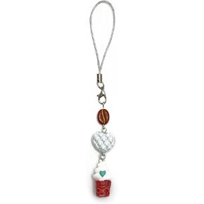 Cute Phone Charm Aesthetic Y2K Phone Charms Strap Red Strawberry Bear Star Cake Fork Spoon Heart Accessories for Phone Keychain Camera Purse Backpack Bag Pendants Décor (1x Ice cream) in Kuwait