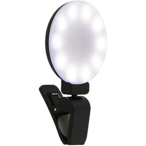 Portable Selfie Light for YouTube, TikTok, and Photography - Studio-Quality Ring Light for Live Streaming, Makeup, and iPhone/Android - Adjustable Brightness and On-The-Go Vlogging Accessory