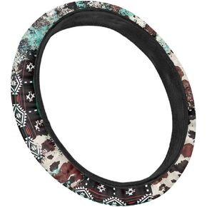 USA American Flag Patriotic Decor Car Steering Wheel Cover for Women Mens Stretch-On Neoprene Steering Wheel Wrap Universal Auto Steering Accessories
