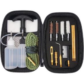 9mm Pistol Cleaning Kit, Handgun Cleaning kit for .357 .38 with 9mm Gun Snakes in a Rigid Zippered Container