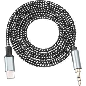 MECCANIXITY USB C to 3.5mm Male Audio Aux Jack Cable Type C Adapter to 3.5mm TRS Headphone Car Stereo HiFi Cord 6.7ft for Cell Phone Speaker Laptop, Black