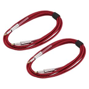MECCANIXITY 1 PCS Guitar Instrument Cable 10 Feet 1/4 Inch to 1/4 Inch Straight 6.35mm Male to Male Jack Stereo Audio Interconnect Cord Balanced Line for Guitar Bass Braided Green