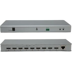 Multiviewer Switch 8x1, 4K Quad Multi Viewer Seamless Switcher 8 in 1 Out with RS232 Control, 8 Screen Splitter for Security Camera, Game Consoles (US Plug)