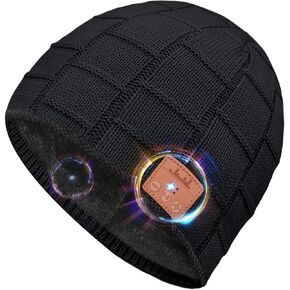 Womens Gifts for Christmas Stocking Stuffer Bluetooth Beanie Women: Ponytail Beanie Bluetooth Hat with Bluetooth Headphones Winter Cap Birthday Gift Ideas for Her Wife Mom Women Who Have Everything