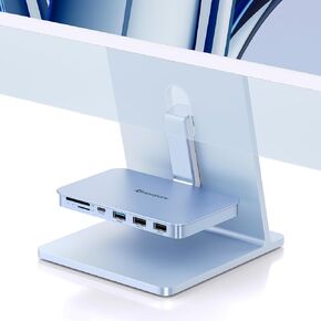 Minisopuru iMac Accessories – USB C Hub for iMac 24 inch 2021/2023/2024 with USB 3.2 10Gbps, iMac USB Adapter Compatible with iMac 24 M1/M3/M4 and Studio Display 27 inch, Silver (Without SSD Port).