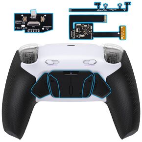 eXtremeRate RISE4 Plus MAX Back Paddles Kit with Clicky Trigger Stops & Rubberized Grip for PS5 Controller BDM-010 020, Remappable Back Buttons Kit for PS5 Controller - Black - NO Controller