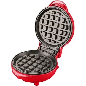 OVENTE Belgian Waffle Maker with Non-Stick Plates, 180° Rotating Function and Cool Touch Handle for Easy Single Flip, Perfect for Cooking 7" Classic Waffles for Breakfast or Snacks, Black WMF1440BR