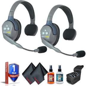 Eartec UL2S Ultralite 2-Person Headset System (USA) with 6Ave Heaphone and Microphone Cleaning Kit