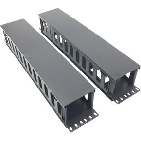 2 Pack 2U 12 Slots Horizontal Rack Mount Cable Management Organizer Plastic 19" Rack Mount (2UPCM2PC)