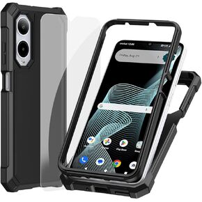 Ailiber for Cricket Icon 6 Phone Case, Icon 6 Case with Screen Protector, Dual Layer TPU Bumper Protective, Rugged Silicone Scratch Resistant, Shockproof Cover for Icon6-Red