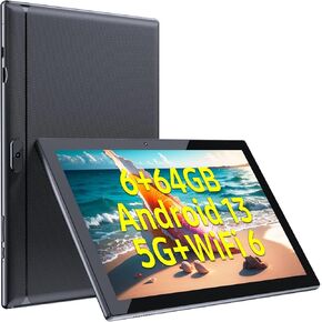 YQSAVIOR 10 inch Tablet, Android 13 Tablet PC, 6GB RAM 64GB ROM Tablets, 2.0GHz Processor, 1280×800 HD IPS Screen, Bluetooth, Dual Camera, Dual Speaker, WiFi 6 Tablet Computer 6000 mAh, Black