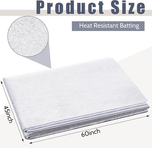 Treela 2 Pcs 36 x 45 Inch Heat Resistant Batting for Potholders Insulating Thermal Lining Batting for Pot Holders Heat Reflective Fabric in Kuwait