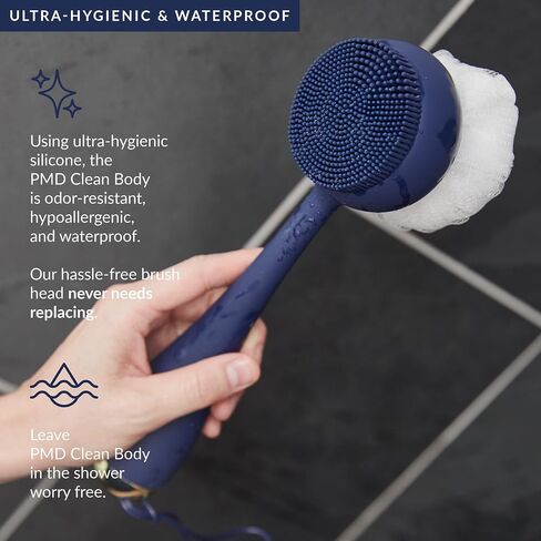PMD Clean Body - Smart Body Cleansing Device with Silicone Brush & Three Interchangeable Attachments - Waterproof - SonicGlow Vibration - Cleanse, Exfoliate, & Massage Body in Saudi Arabia