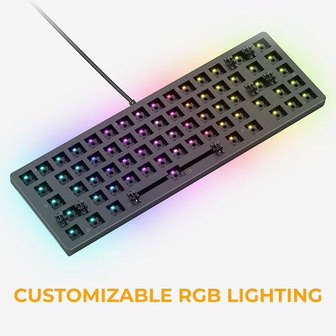 Glorious Gaming GMMK 2 Compact 65% Barebones (الإطار فقط) - إطار لوحة مفاتيح ميكانيكية للألعاب، حجم TKL صغير (65%)، ألومنيوم، قابل للتخصيص، لكل مفتاح RGB، تخطيط QWERTY أمريكي - أسود in Kuwait