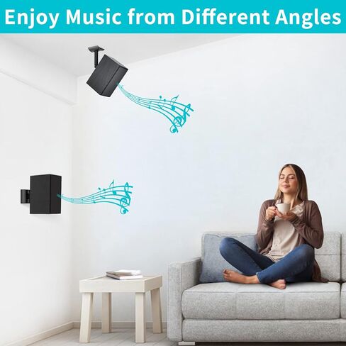 حامل جدار مكبر صوت لـ Klipsch R-40M، حامل مكبر صوت HDT-600، حامل سقف مكبر صوت على رف الكتب قابل للتعديل لحامل تثبيت مكبر صوت Klipsch دوار وإمالة، عبوتان in Kuwait