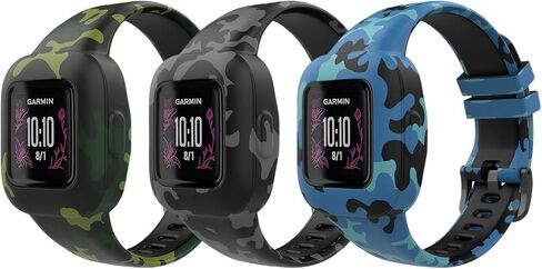 حزام MoKo 3 عبوات متوافق مع Garmin Vivofit jr. 3 جهاز تتبع اللياقة البدنية للأطفال، سوار معصم بديل من السيليكون الناعم قابل للتعديل، سماء مرصعة بالنجوم/لوحة/طاووس in Saudi Arabia
