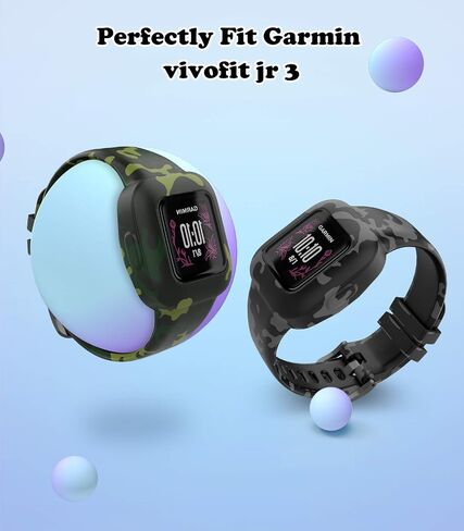 حزام MoKo 3 عبوات متوافق مع Garmin Vivofit jr. 3 جهاز تتبع اللياقة البدنية للأطفال، سوار معصم بديل من السيليكون الناعم قابل للتعديل، سماء مرصعة بالنجوم/لوحة/طاووس in Saudi Arabia