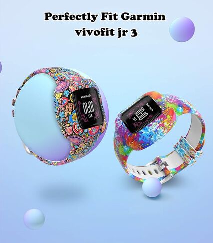 حزام MoKo 3 عبوات متوافق مع Garmin Vivofit jr. 3 جهاز تتبع اللياقة البدنية للأطفال، سوار معصم بديل من السيليكون الناعم قابل للتعديل، سماء مرصعة بالنجوم/لوحة/طاووس in Saudi Arabia