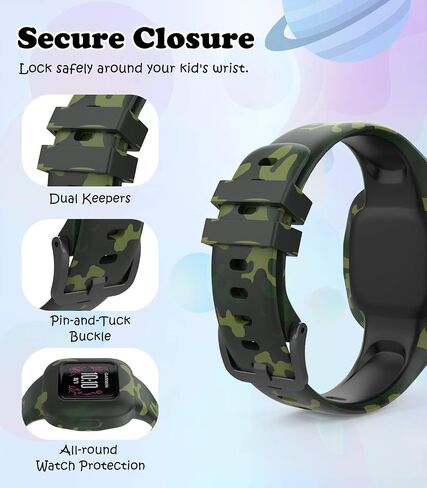 حزام MoKo 3 عبوات متوافق مع Garmin Vivofit jr. 3 جهاز تتبع اللياقة البدنية للأطفال، سوار معصم بديل من السيليكون الناعم قابل للتعديل، سماء مرصعة بالنجوم/لوحة/طاووس in Saudi Arabia
