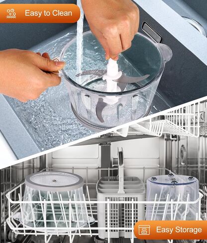 Food Processor, 400W Electric Food Chopper with 2 Glass Bowls (8 Cup+2.5 Cup), Meat Grinder with 2 Sets Stainless Steel Blades for Baby Food,Meat, Vegetables, Fruits, Nuts in Saudi Arabia