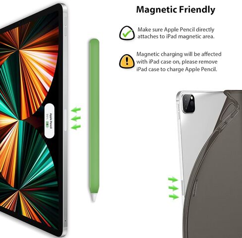 حافظة رفيعة وناعمة من السيليكون متوافقة مع قلم Apple الجيل الثاني فقط، غطاء حماية لجهاز iPad Apple Pencil الجيل الثاني (وردي) in Saudi Arabia