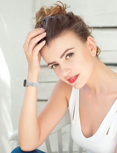 Wearlizer Resin and Stainless Steel Compatible with Fitbit Versa/Versa 2 /Versa Lite/Versa SE Bands Women Men, Lightweight Replacement Compatible with Fitbit Versa,Grey in Kuwait