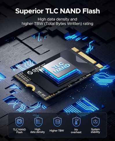 ORICO 128GB M.2 2242 SATA SSD, Compact Internal Solid State Drive with TLC NAND Flash, Up to 460MB/s Read & 420MB/s Write Speeds, Compatible with Ultra-Thin Laptops, and Mini PCs - Y20M-2242 in Saudi Arabia