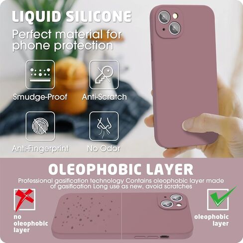 حافظة هاتف ABITKU سيليكون لهاتف iPhone 14 - تتضمن واقيات شاشة، وبطانة ناعمة من الألياف الدقيقة المضادة للخدش - 6.1 بوصة، أرجواني أرجواني in Saudi Arabia