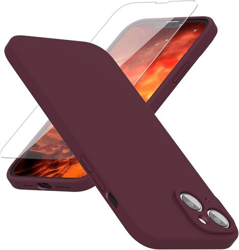 حافظة هاتف ABITKU سيليكون لهاتف iPhone 14 - تتضمن واقيات شاشة، وبطانة ناعمة من الألياف الدقيقة المضادة للخدش - 6.1 بوصة، أرجواني أرجواني in Saudi Arabia