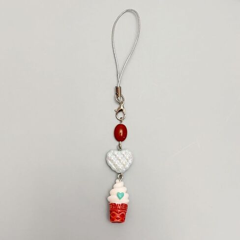 Cute Phone Charm Aesthetic Y2K Phone Charms Strap Red Strawberry Bear Star Cake Fork Spoon Heart Accessories for Phone Keychain Camera Purse Backpack Bag Pendants Décor (1x Ice cream) in Kuwait