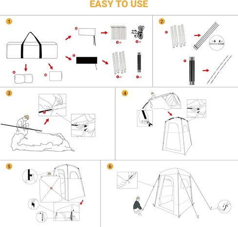 KingCamp خيمة دش للتخييم، خيمة كبيرة الحجم للخصوصية، خيام دش خارجية محمولة للتخييم مع حقيبة دش، غرفة خلع الملابس، سهلة التركيب، مأوى للخصوصية، غرفة واحدة/غرفتين، خيمة مرحاض in Kuwait