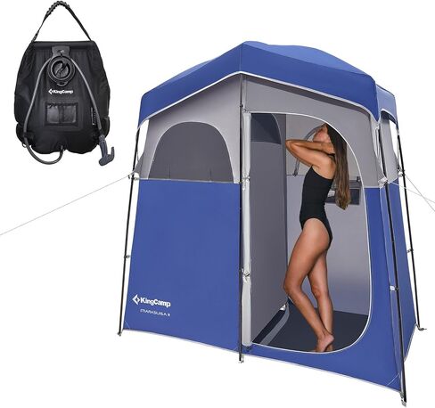 KingCamp Camping Shower Tent Oversize Space Privacy Tent Portable Outdoor Shower Tents for Camping with Shower Bag Dressing Room Easy Set Up Shower Privacy Shelter 1 Room/2 Rooms Toilet Tent in Saudi Arabia