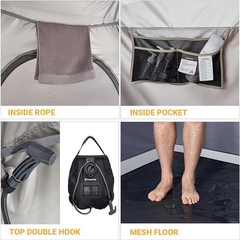 KingCamp Camping Shower Tent Oversize Space Privacy Tent Portable Outdoor Shower Tents for Camping with Shower Bag Dressing Room Easy Set Up Shower Privacy Shelter 1 Room/2 Rooms Toilet Tent in Saudi Arabia