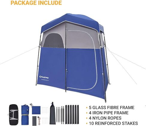 KingCamp Camping Shower Tent Oversize Space Privacy Tent Portable Outdoor Shower Tents for Camping with Shower Bag Dressing Room Easy Set Up Shower Privacy Shelter 1 Room/2 Rooms Toilet Tent in Saudi Arabia
