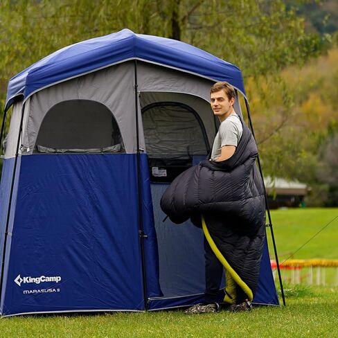 KingCamp Camping Shower Tent Oversize Space Privacy Tent Portable Outdoor Shower Tents for Camping with Shower Bag Dressing Room Easy Set Up Shower Privacy Shelter 1 Room/2 Rooms Toilet Tent in Saudi Arabia