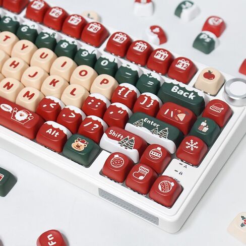 PBT Christmas MOA XDA Cute Round keycaps PBT keycap Set for Girl Kids Custom Keyboard for Gateron Kailh Cherry Mx Switches ISO ANSI Layout Mechanical Custom Keycaps in Saudi Arabia