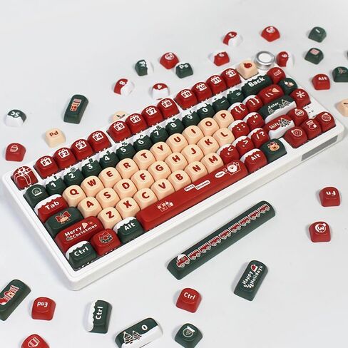 PBT Christmas MOA XDA Cute Round keycaps PBT keycap Set for Girl Kids Custom Keyboard for Gateron Kailh Cherry Mx Switches ISO ANSI Layout Mechanical Custom Keycaps in Saudi Arabia
