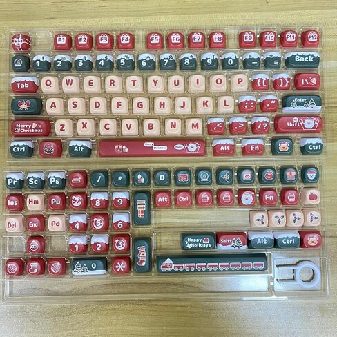 PBT Christmas MOA XDA Cute Round keycaps PBT keycap Set for Girl Kids Custom Keyboard for Gateron Kailh Cherry Mx Switches ISO ANSI Layout Mechanical Custom Keycaps in Saudi Arabia