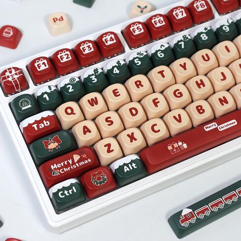 PBT Christmas MOA XDA Cute Round keycaps PBT keycap Set for Girl Kids Custom Keyboard for Gateron Kailh Cherry Mx Switches ISO ANSI Layout Mechanical Custom Keycaps in Saudi Arabia