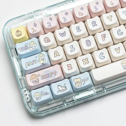 PBT Christmas MOA XDA Cute Round keycaps PBT keycap Set for Girl Kids Custom Keyboard for Gateron Kailh Cherry Mx Switches ISO ANSI Layout Mechanical Custom Keycaps in Saudi Arabia