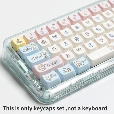 PBT Christmas MOA XDA Cute Round keycaps PBT keycap Set for Girl Kids Custom Keyboard for Gateron Kailh Cherry Mx Switches ISO ANSI Layout Mechanical Custom Keycaps in Saudi Arabia