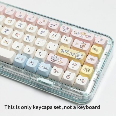PBT Christmas MOA XDA Cute Round keycaps PBT keycap Set for Girl Kids Custom Keyboard for Gateron Kailh Cherry Mx Switches ISO ANSI Layout Mechanical Custom Keycaps in Saudi Arabia