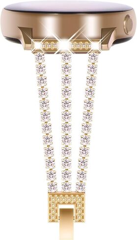 Surace Compatible with Galaxy Watch 7 Band 40mm 44mm, Galaxy Watch 6 Band, Galaxy Watch 5 Band, Galaxy Watch 4 Band Women Bling Diamond Rhinestone Link Bracelet for Samsung Watch 7/FE/6/5/4, Gold in Saudi Arabia