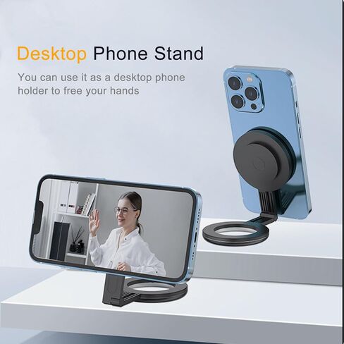 ضوء سيلفي مغناطيسي لهاتف iPhone، حجم الجيب LED يملأ الهاتف مع 6 أوضاع ألوان، ضوء هاتف محمول لتسجيل الفيديو/صور السيلفي/TikTok/البث المباشر، أسود in Kuwait