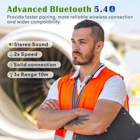 MIPEACE Bluetooth Earplug Headphones, Neckband Wireless Earbuds earplugs-29db Noise Reduction isolating in-Ear earplug Earphones and Controls,IPX6 sweatproof,20+Hour Battery(Blue) in Saudi Arabia